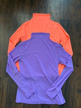 Skims mockneck long sleeves shirt purple and orange size Large